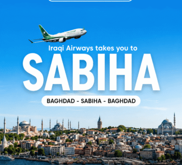 Iraqi Airways Baghdad to Sabiha flights Istanbul Turkey skyline