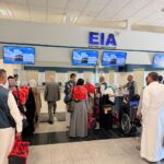 Iraqi Airways pilgrims at Erbil International Airport traveling to the Holy Land