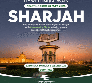 Iraqi Airways direct flights to Sharjah starting May 2026