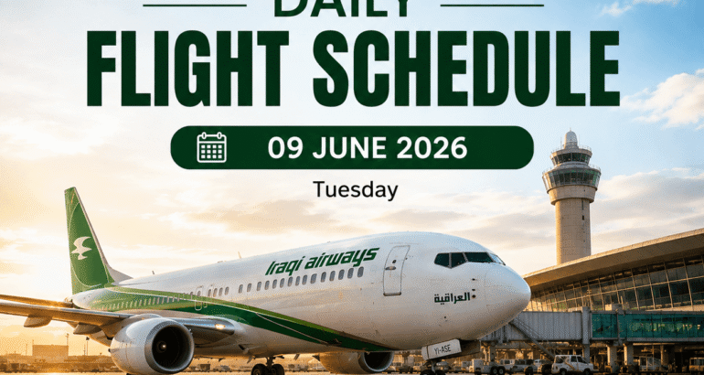 Iraqi Airways Flight Schedule 09 June 2026