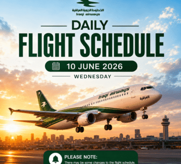 Iraqi Airways Flight Schedule 10 June 2026