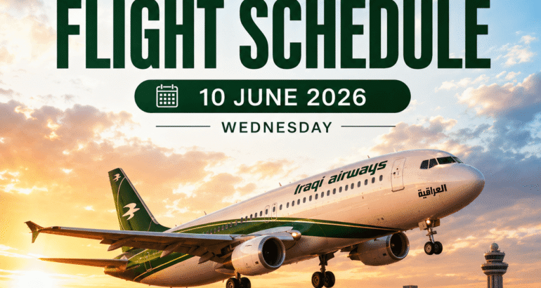 Iraqi Airways Flight Schedule 10 June 2026