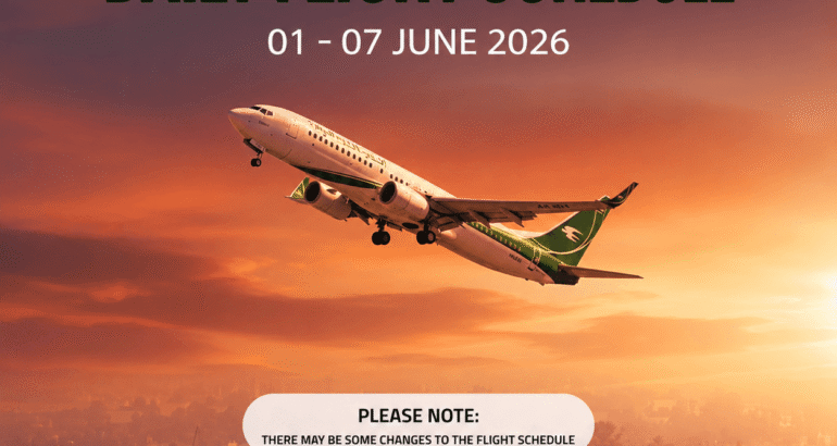 Iraqi Airways Flight Schedule (01 – 07 June 2026)